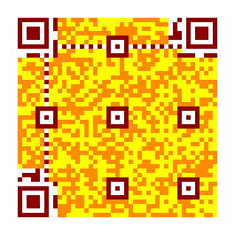 Colorful 7-H QR code encoding "Yellow Submarine"